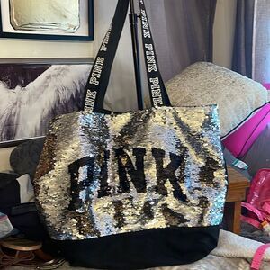 VS pink bling sequin totebag/purse pocketbook carryall